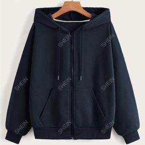 SHEIN navy blue zip up hoodie